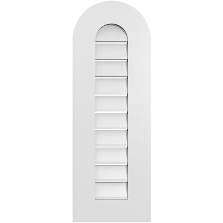 Round Top Surface Mount PVC Gable Vent: Functional, W/ 3-1/2W X 1P Standard Frame, 12W X 34H